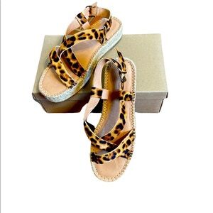 Madewell Assummetrical Espadrille Sandals in Calf Hair Size 9.5